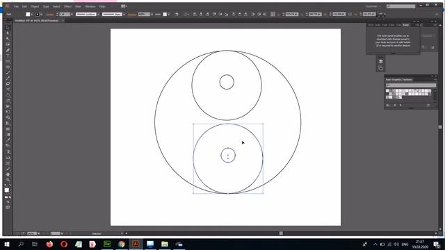 Иллюстратор. Создаем знак Инь Янь. смотреть онлайн