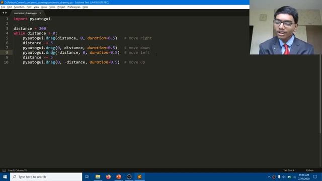 Crearing Concentric Squares With Cursor Using Python смотреть онлайн