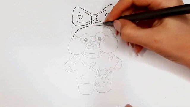 Как нарисовать УТОЧКУ ЛАЛАФАН В КОСТЮМЕ С СУМОЧКОЙ/1263/Draw A LALAFAN DUCK IN A SUIT WITH A HANDBA смотреть онлайн