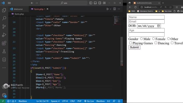 how to display information on same page wirh form and php смотреть онлайн