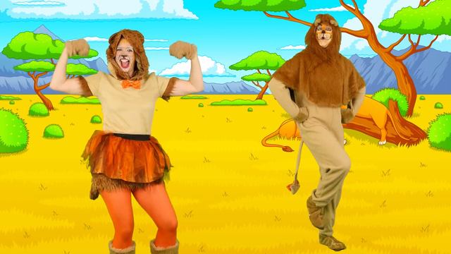 Lion Song - What Sound Does A Lion Make   Jungle Animals Sounds Song For Kids