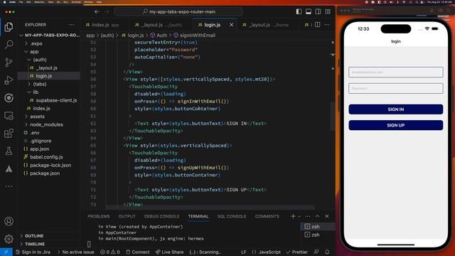 Expo Router Tabs with Supabase Authentication смотреть онлайн