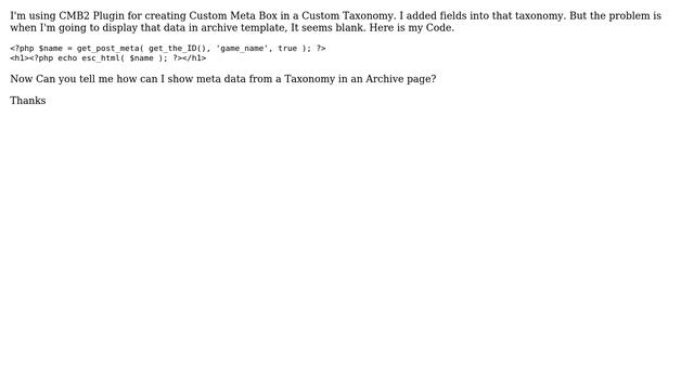 Wordpress: How to Display Taxonomy Custom Meta Box Data in Archive Page? смотреть онлайн