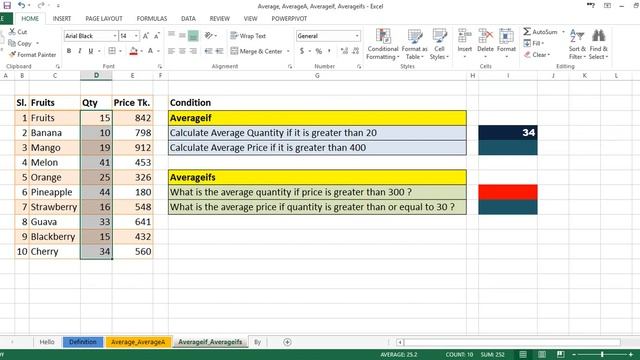 MS Excel Average Function смотреть онлайн
