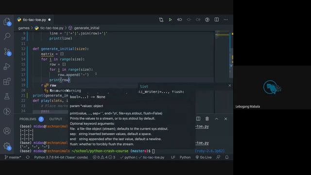 Python Crash Course: Lesson 21 - Tic tac toe and recursive functions смотреть онлайн