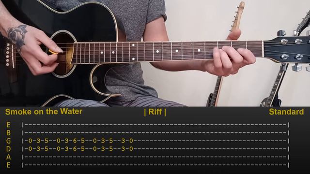 Deep Purple - Smoke on the Water | Riff Tabs | Lesson/Tutorial | Acoustic Riff: 2 смотреть онлайн
