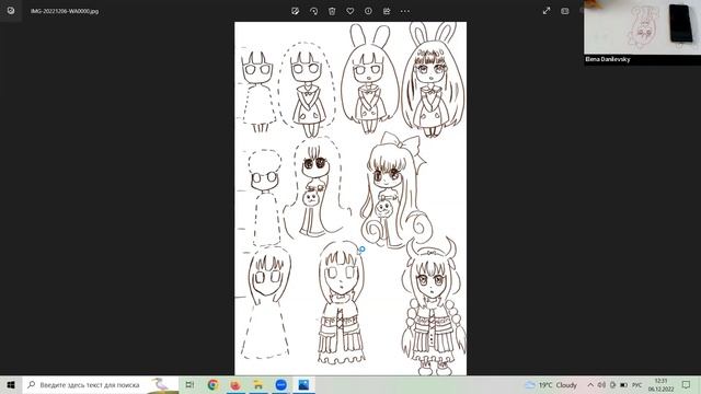 Рисуем девочек из Аниме ▶ Рисование героев мультфильмов смотреть онлайн