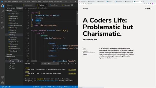 ReactJS: Profile Development using React Router смотреть онлайн