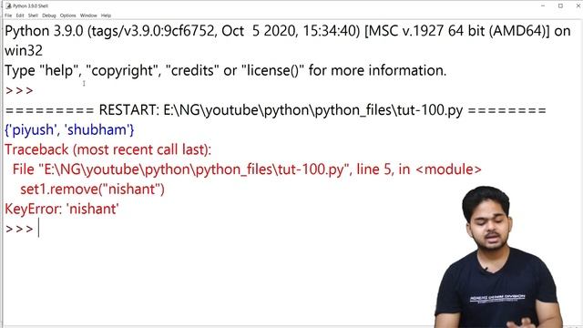 discard() Method In Set || Python Tutorial In Hindi || Tutorial 100 смотреть онлайн