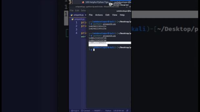 #31 get unique id of number ,string ,tuple. | python tip and tricks #short смотреть онлайн