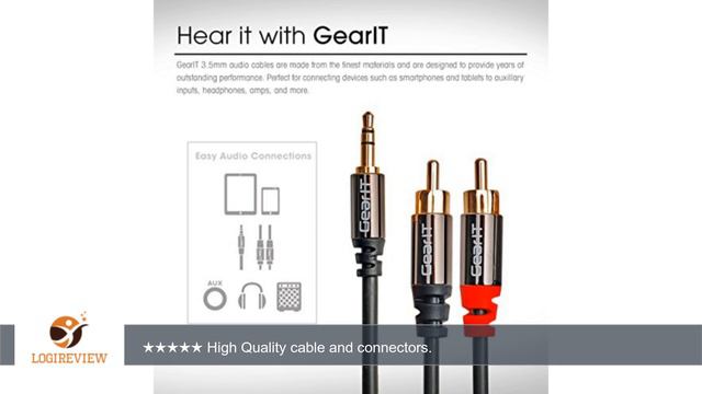 GearIt 3.5mm Male to 2 RCA Male Adapter Stereo Audio Cable (25 Feet / 7.5 Meters) - Gold Plated - смотреть онлайн