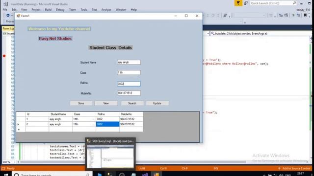 Update,Delete and Search Data in MS-SQL Server using C# Win forms смотреть онлайн