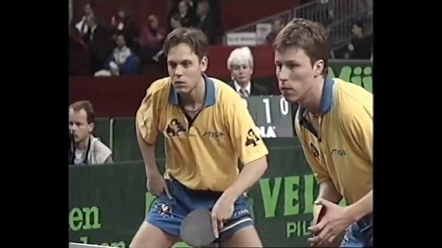 Erik Lindh & Jörgen Persson vs JO Waldner & Mikael Appelgren, doubles EC tabletennis 1992 смотреть онлайн