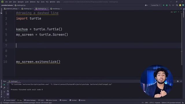 OOP Challenge 2 draw a dashed line in python | python full beginners course in hindi #46 смотреть онлайн