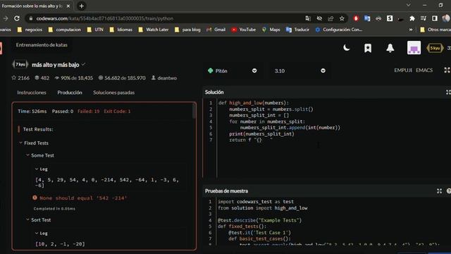 Codewars, Python, Highest and Lowest, Kata 7 смотреть онлайн