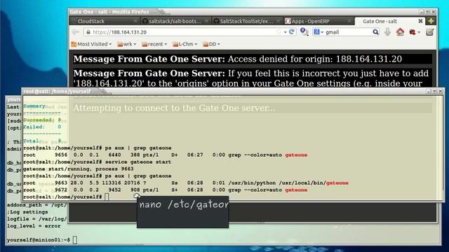 Step #06 Install And Use GateOne; the HTTP terminal server. смотреть онлайн