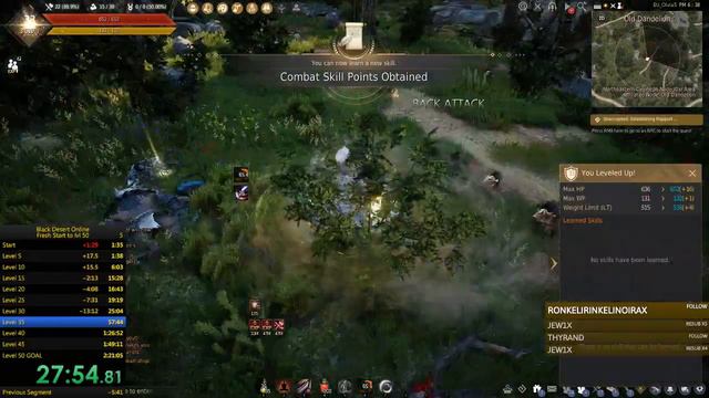BDO PC: Speedrun : Fresh Start to lvl 50 (56min) Check Description for information смотреть онлайн