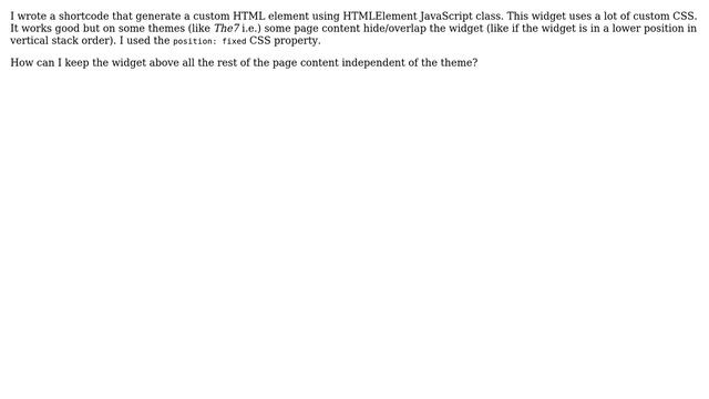 Wordpress: How take a widget/shortcode on top of page content with CSS o JS? смотреть онлайн