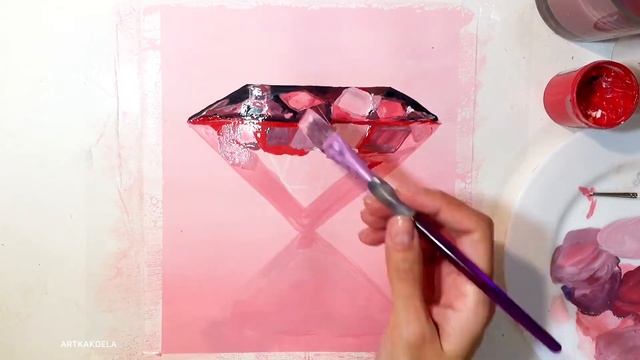 Как нарисовать бриллиант. Краски.Художник и рисование. смотреть онлайн