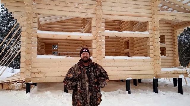 Отзыв заказчика. Дом из оцилиндрованного бревна по проекту Радуга. смотреть онлайн