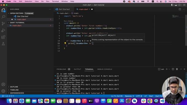 Part-16-2 Dart If-else Statement || Dart Programming Tutorials in Hindi/Urdu смотреть онлайн