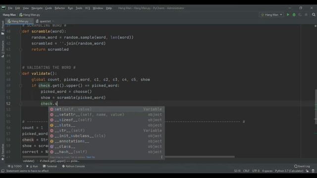 CODING HANG-MAN GAME | TKINTER AND PYTHON | PART - 2 смотреть онлайн