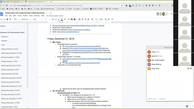 Kubernetes SIG Storage - CSI Implementation Workgroup 20181221 смотреть онлайн