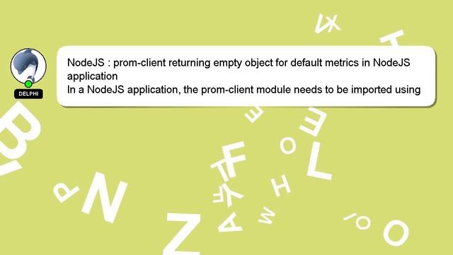 NodeJS : prom-client returning empty object for default metrics in NodeJS application смотреть онлайн