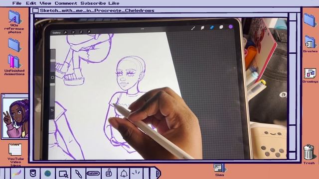 Sketch with me in Procreate ? ☁️✨ | iPad pro sketching смотреть онлайн