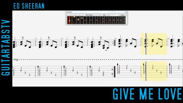 Give Me Love by Ed Sheeran Acoustic Guitar Tabs / Chords смотреть онлайн