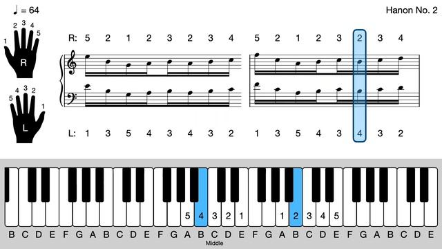 Hanon No. 2 (Legato/Smooth) with Metronome (10-108 bpm) / 하농 No. 2 레가토 смотреть онлайн
