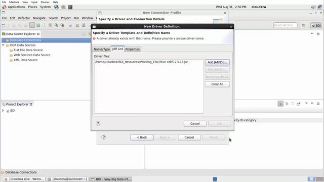 iWay Big Data Integrator: Configuring a Hive Database Connection смотреть онлайн