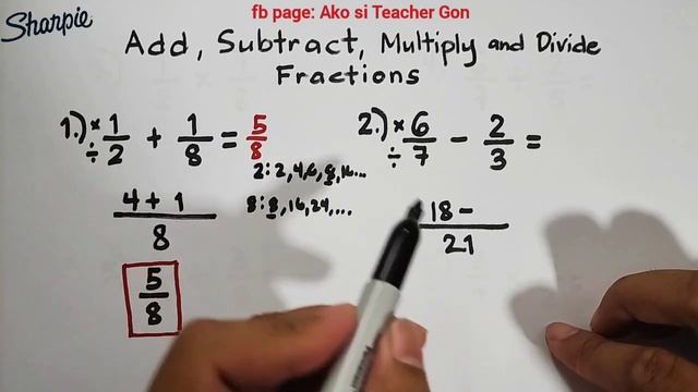 Addition, Subtraction, Multiplication and Division of Fractions - Basic Fraction Review смотреть онлайн