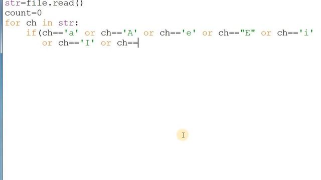 WAP in python to count total number of vowels in text file смотреть онлайн