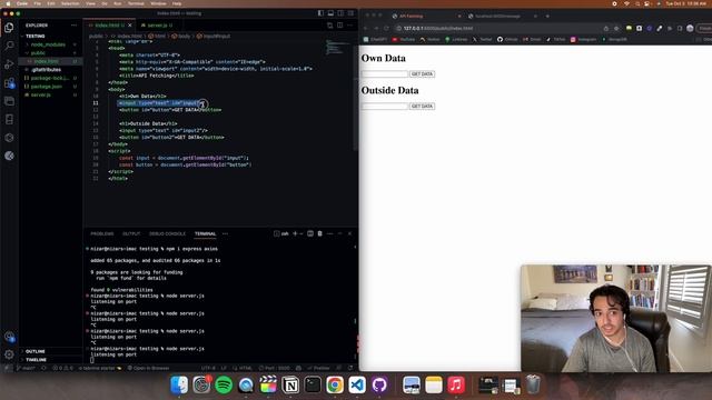 Passing Data Between Frontend and Backend | Node.js & JavaScript смотреть онлайн