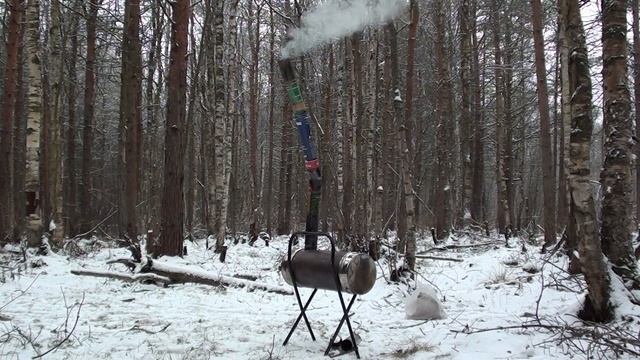 Печка  из дымохода в палатку Tent Stove. Wood Stove