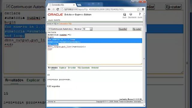 usos de for loop en oracle 10 g смотреть онлайн