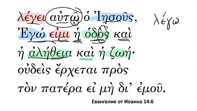 Несколько минут греческого языка. Евангелие от Иоанна 14:6 смотреть онлайн