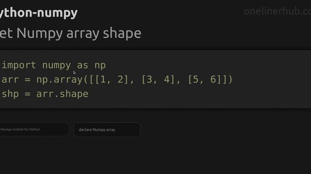 Get Numpy array shape смотреть онлайн
