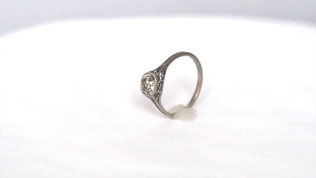 Circa 1910 Edwardian Platinum GIA 1.04ct Old European Brilliant Diamond Engagement Ring - VEG#1631 смотреть онлайн