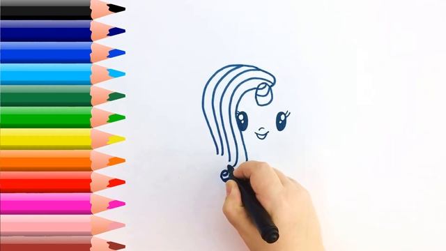 Как нарисовать милого Единорога. Мультик раскраска. Простая техника рисования для детей смотреть онлайн