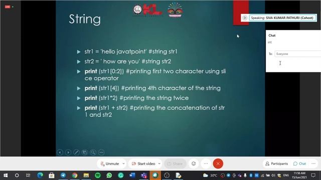 #PYTHON 3.Data Types in Python and slice operator #sivakumarsir #klu #python смотреть онлайн