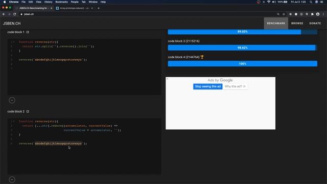 JavaScript Algorithms: Reverse String Performance Benchmark смотреть онлайн