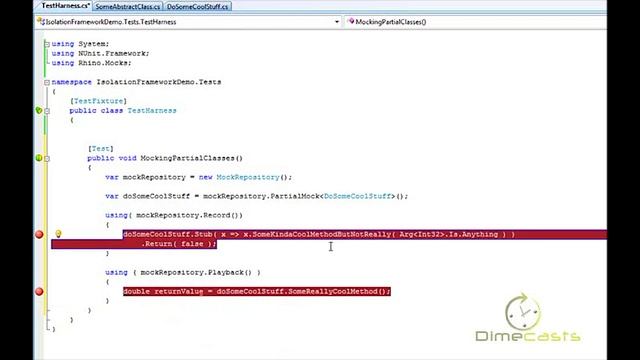 Rhino Mocks: Using Partial Mocks смотреть онлайн