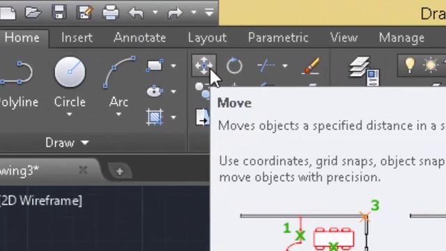 TUTORIAL AutoCAD 4 : Copy, move and rotate смотреть онлайн
