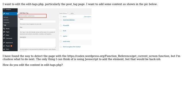 Wordpress: Editing edit-tags.php page in wp-admin смотреть онлайн