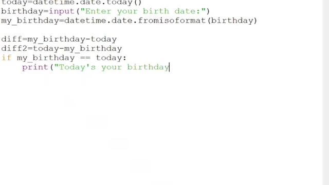 Calculate number of days between two dates in python (import, fromiosformat) смотреть онлайн