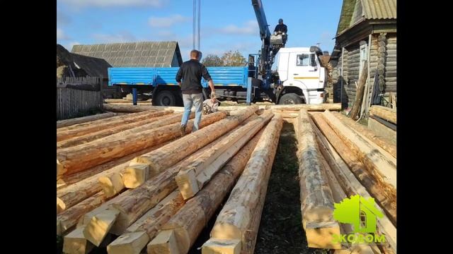 Сборка сруба 7/9. Рубка в чашу смотреть онлайн