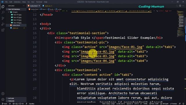 Tab Style Testimonial Slider With jQuery HTML , CSS & JS - By Coding Mamun смотреть онлайн