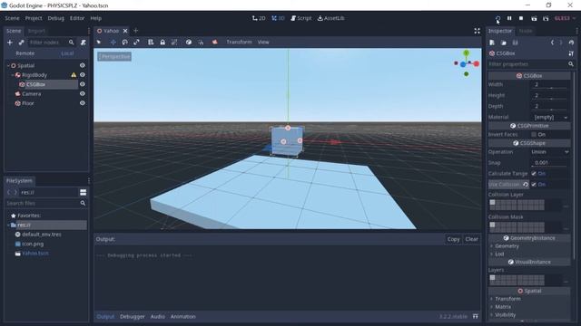 How to add a simple Cube or Sphere with basic 3D Physics in Godot смотреть онлайн